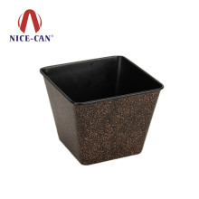 Black square candle bucket